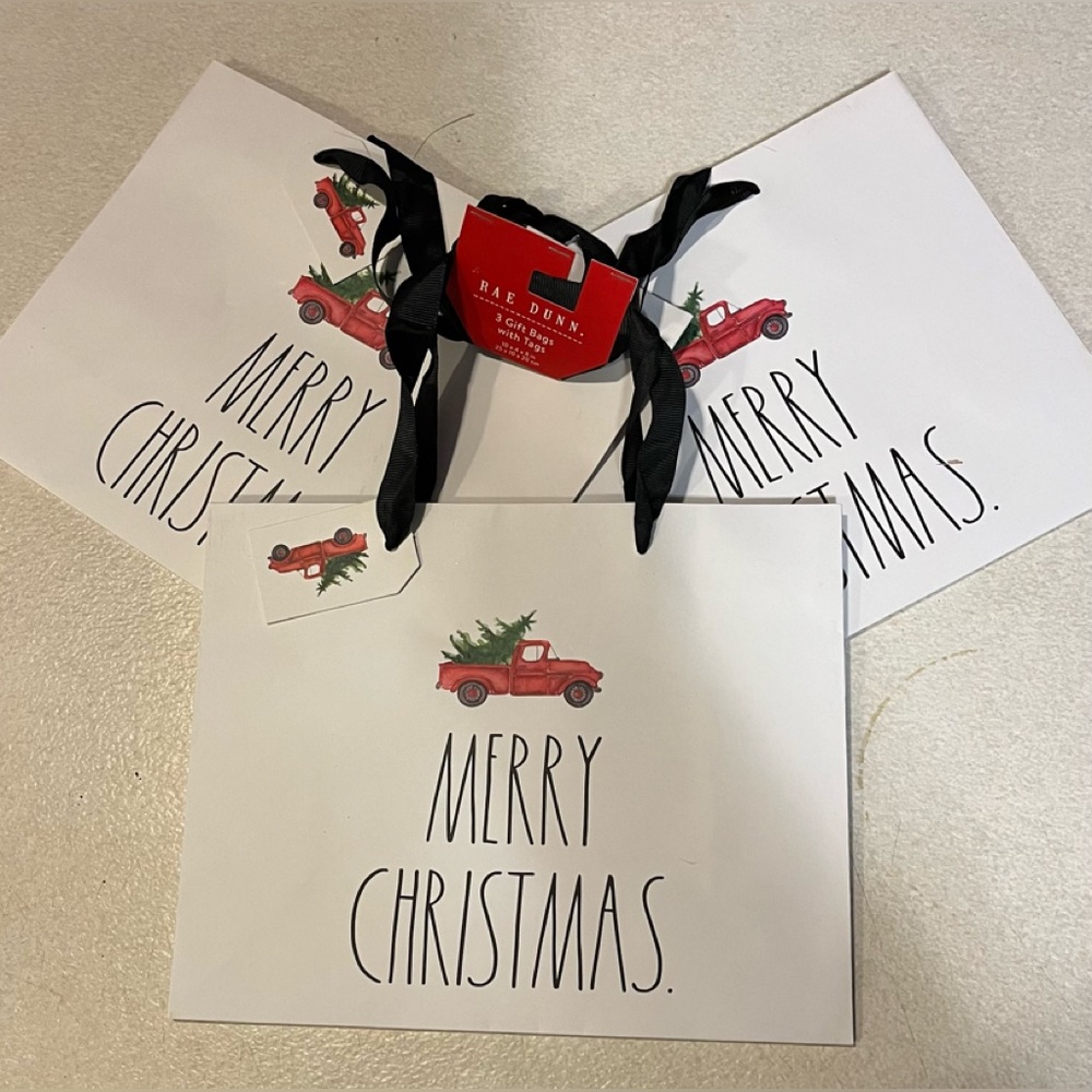 Rae Dunn Christmas gift bags NWT